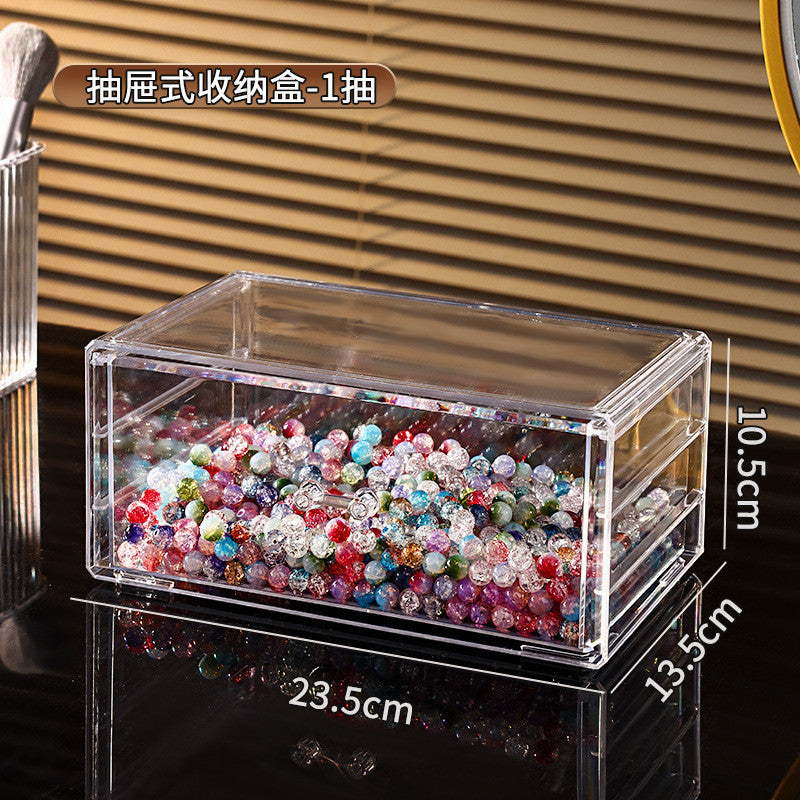Shopclassyshop SG Seller-Transparent drawer-style jewelry box acrylic bead earrings jewelry storage box