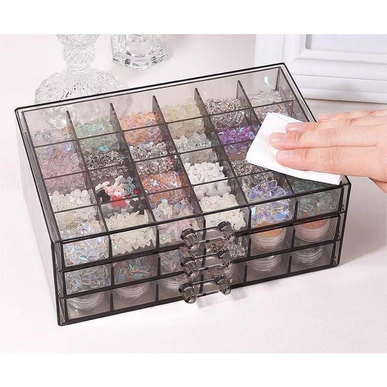 Shopclassyshop 72slot jewelry box Nail art multi-layer drawer diamond box nail sequins storage jewelry accessory box