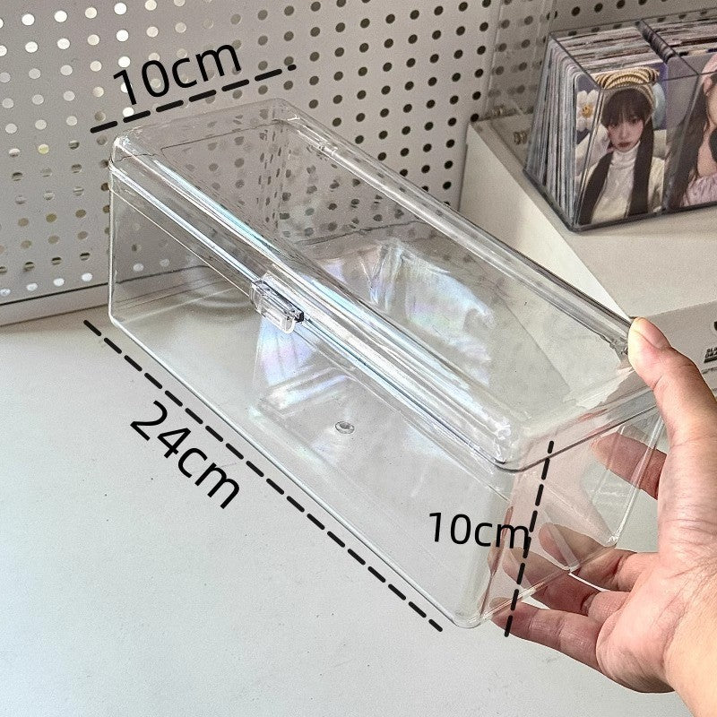 Shopclassyshop Acrylic Makeup desk makeup assistant storage box mini powder puff storage box desk organizer storage box
