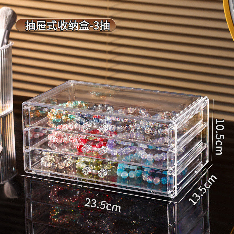 Shopclassyshop SG Seller-Transparent drawer-style jewelry box acrylic bead earrings jewelry storage box