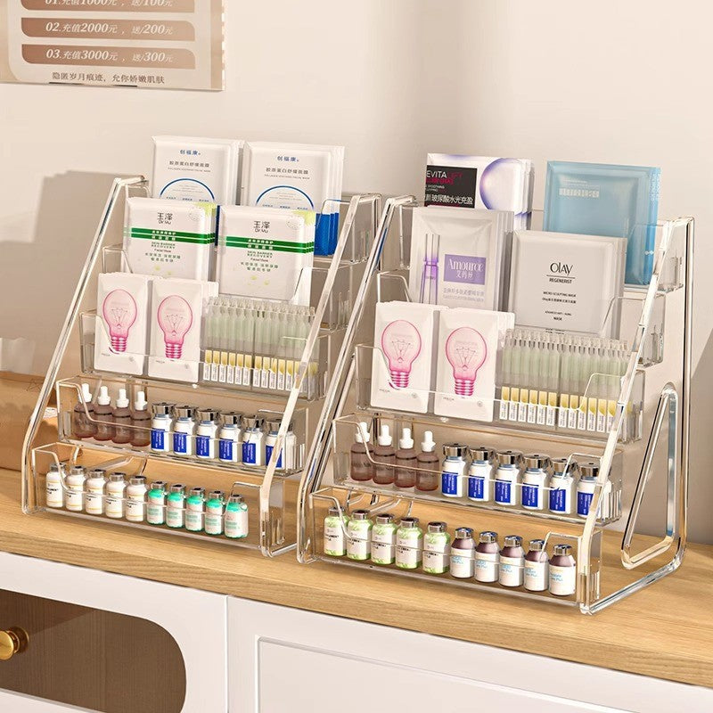 Shopclassyshop Transparent rack acrylic tiered vanity table desktop cosmetics and perfume organizer stand
