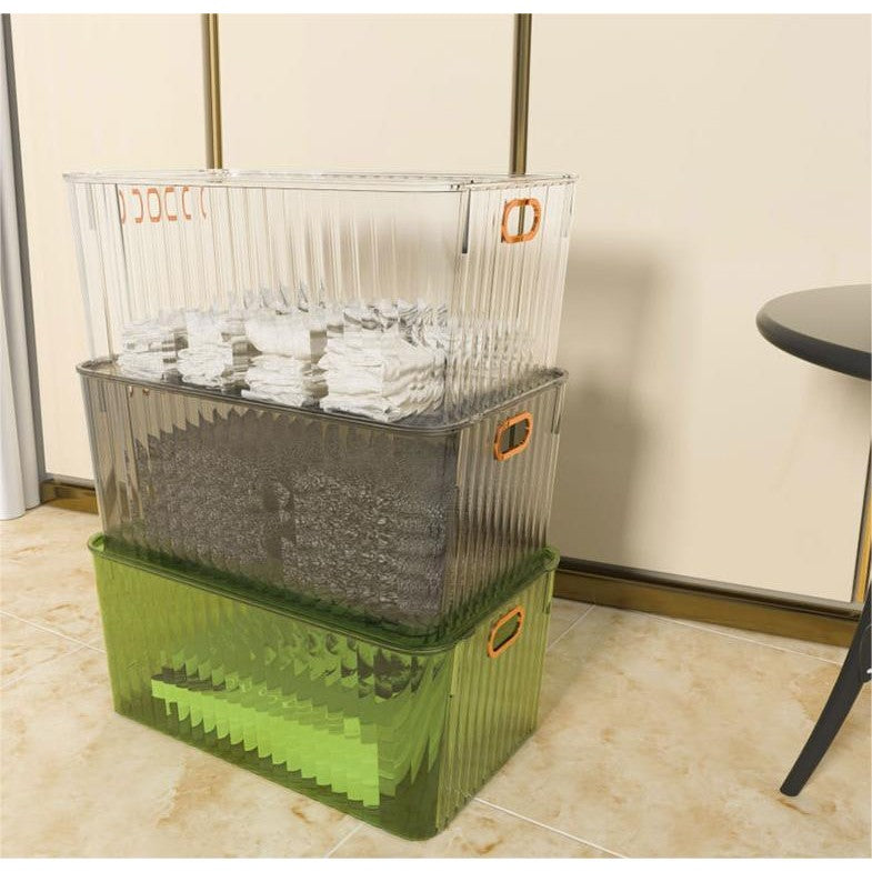 Shopclassyshop Transparent Dustproof Storage Box with Lid Large Capacity Desktop Cosmetic Organizer Storage Box