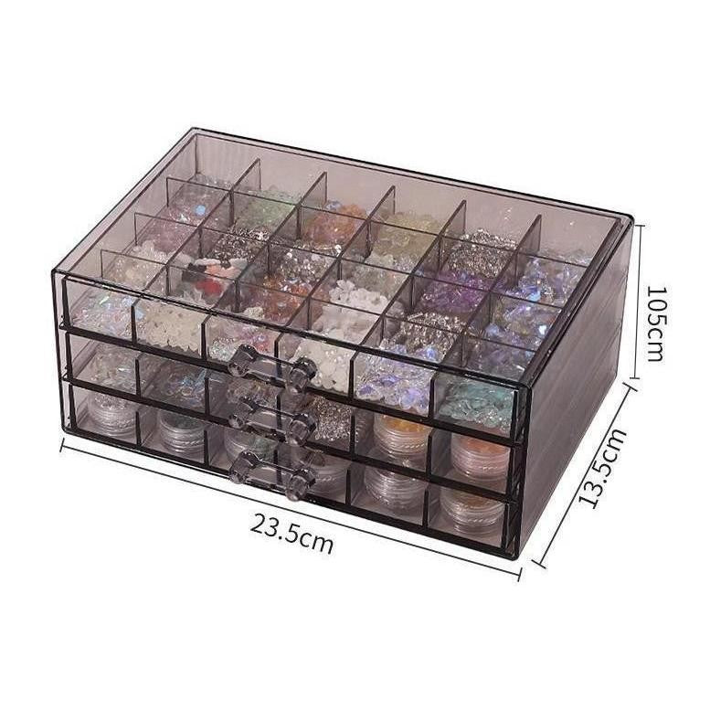 Shopclassyshop 72slot jewelry box Nail art multi-layer drawer diamond box nail sequins storage jewelry accessory box