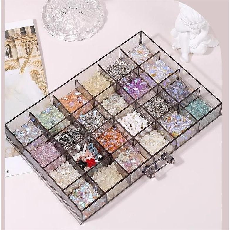 Shopclassyshop 72slot jewelry box Nail art multi-layer drawer diamond box nail sequins storage jewelry accessory box