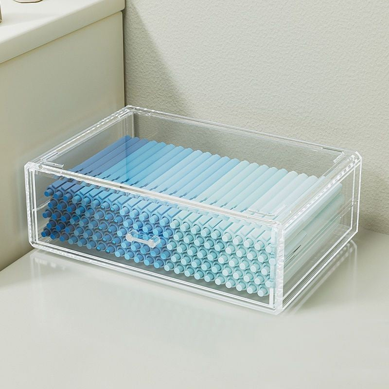 Shopclassyhsop Full Clear Stackable Capacity Colored Pencils and Drawing Pens Storage Box Lipstick Mascara organizer
