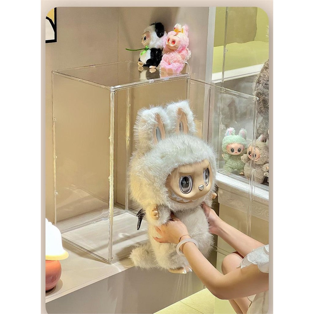 Shopclassyshop Acrylic Labubu Zimomo display storage box angel stackable Magnetic door doll dust-proof