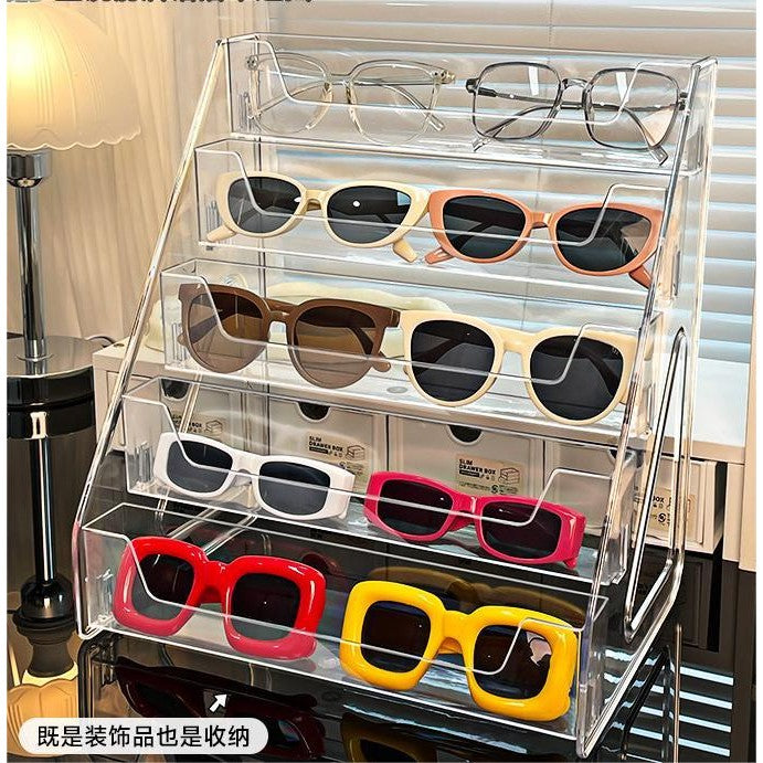 Shopclassyshop Transparent rack acrylic tiered vanity table desktop sunglasses organizer Display stand