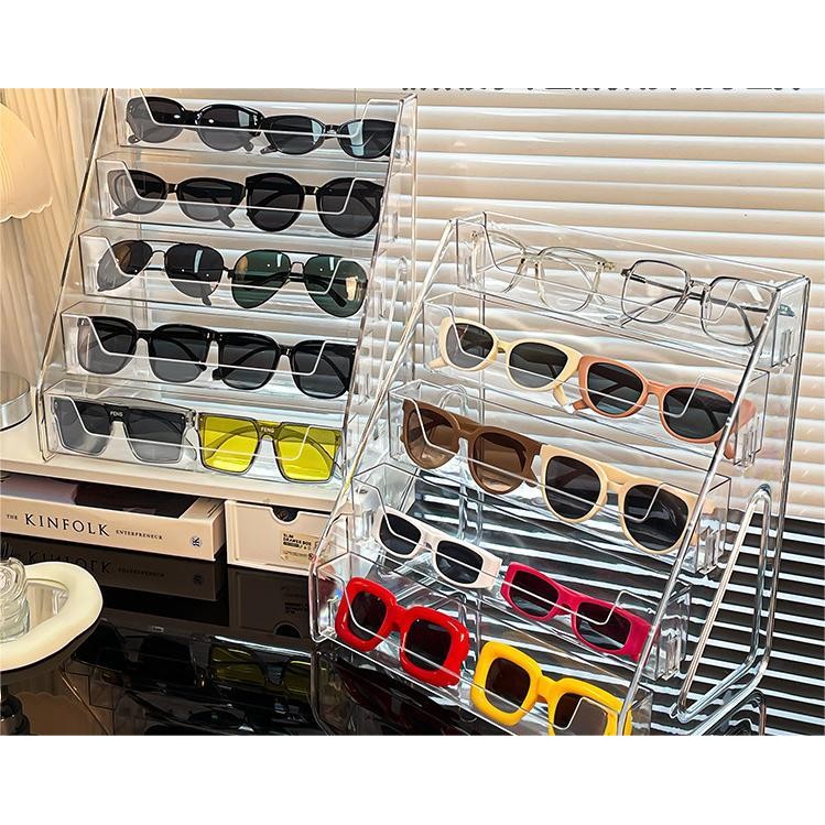 Shopclassyshop Transparent rack acrylic tiered vanity table desktop sunglasses organizer Display stand