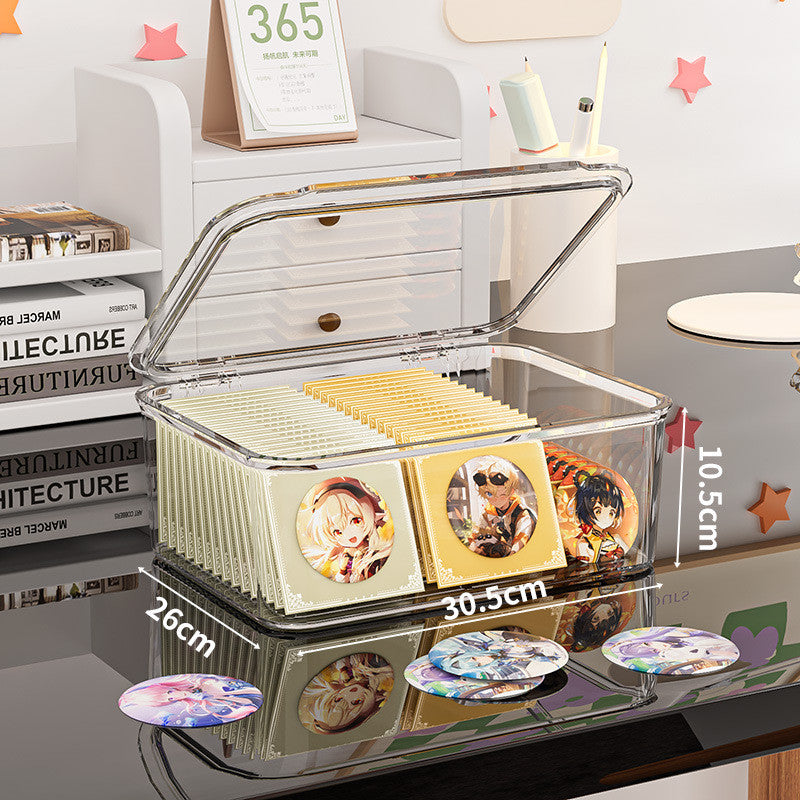 Shopclassyshop PET Stackable Card Organizer Box.Pokemon Card Display Storage Box with slots.Dust Free Card Box