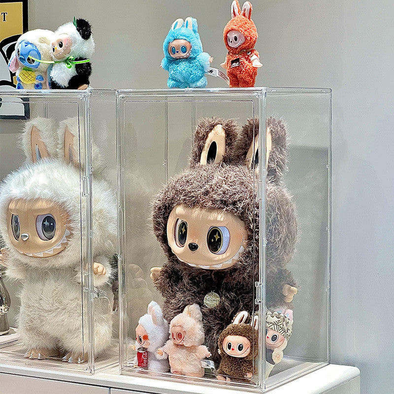 Shopclassyshop Acrylic Labubu Zimomo display storage box angel stackable Magnetic door doll dust-proof