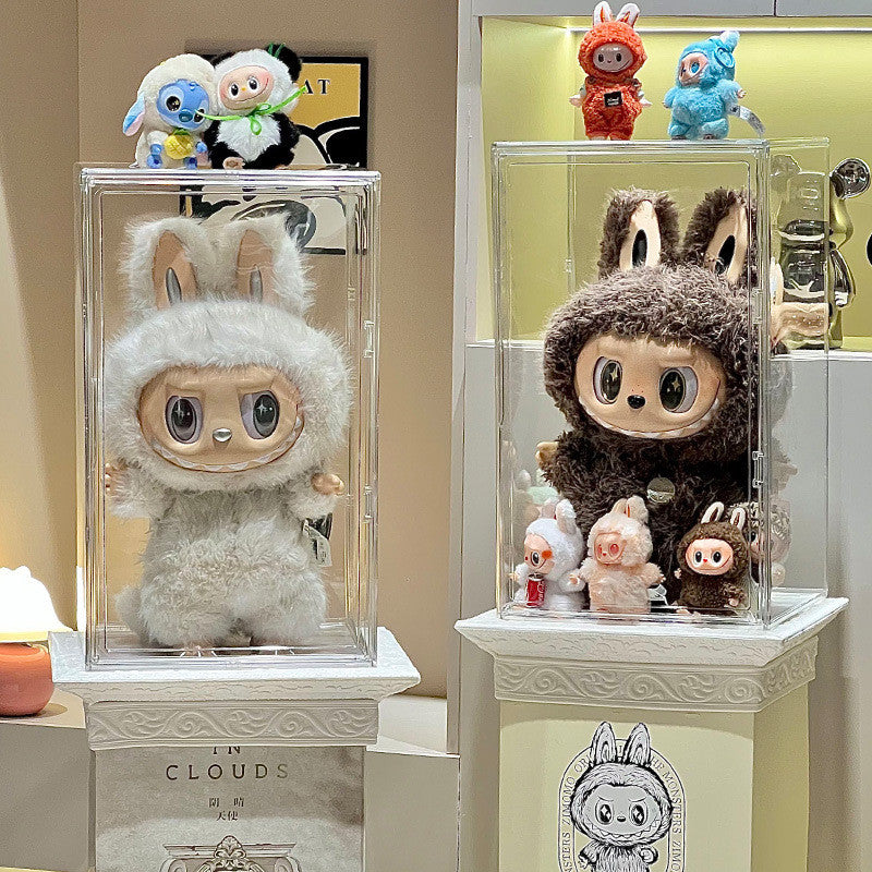 Shopclassyshop Acrylic Labubu Zimomo display storage box angel stackable Magnetic door doll dust-proof