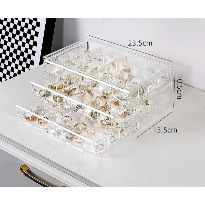 Shopclassyshop 72slot jewelry box Nail art multi-layer drawer diamond box nail sequins storage jewelry accessory box
