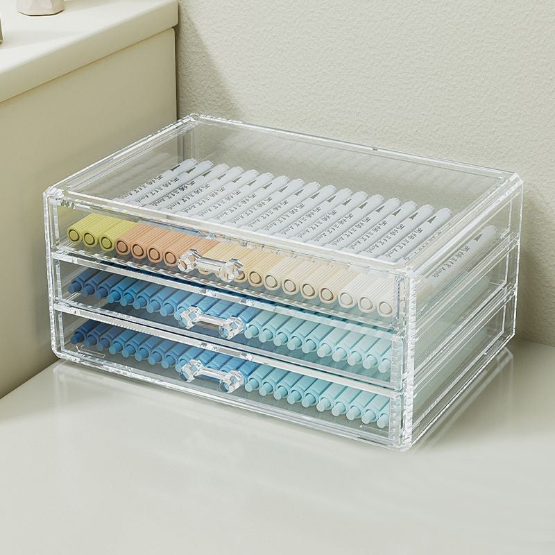 Shopclassyhsop Full Clear Stackable Capacity Colored Pencils and Drawing Pens Storage Box Lipstick Mascara organizer