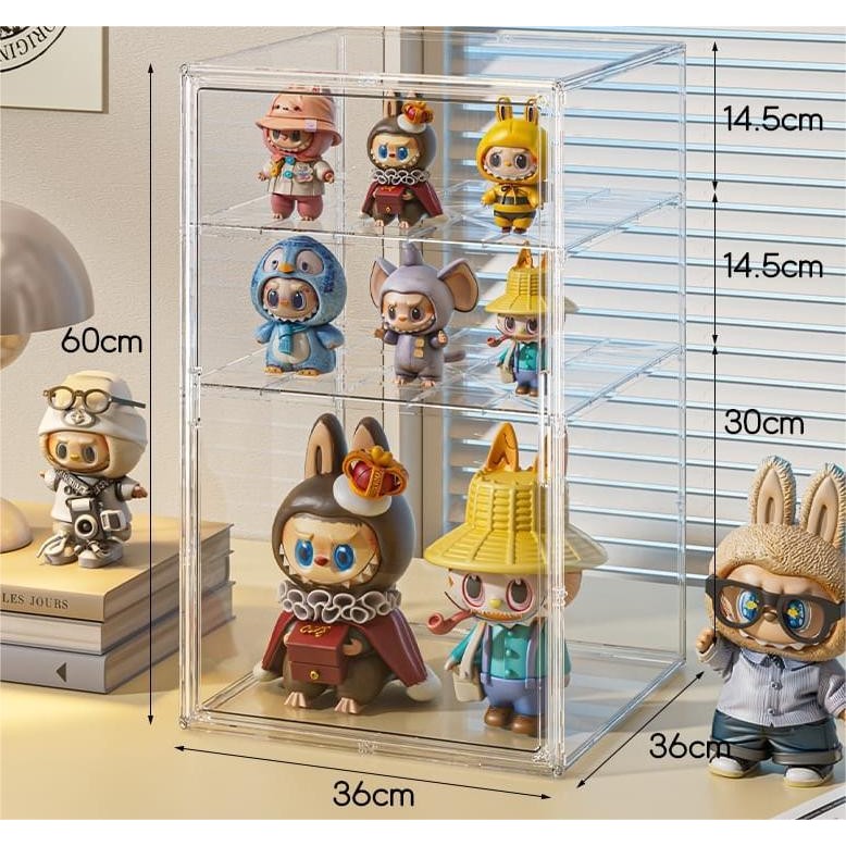 Shopclassyshop Acrylic Labubu Zimomo display storage box angel stackable Magnetic door doll dust-proof