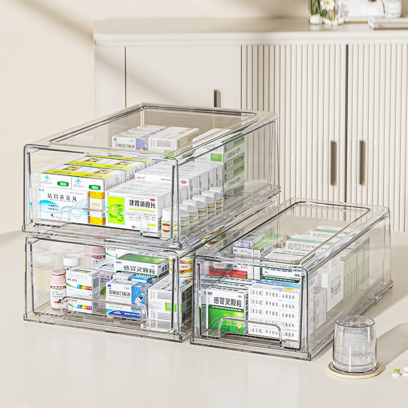 Shopclassyshop large capacity cosmetics organizer Drawer-type mask storage box desktop skincare product organizer