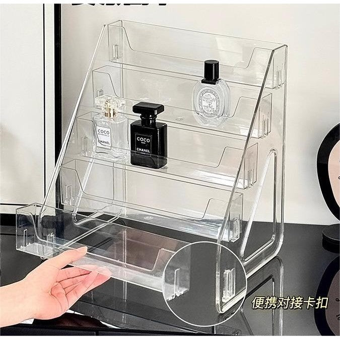 Shopclassyshop Transparent rack acrylic tiered vanity table desktop cosmetics and perfume organizer stand