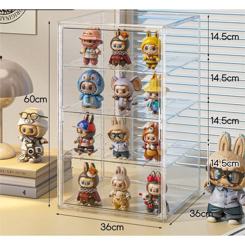 Shopclassyshop Acrylic Labubu Zimomo display storage box angel stackable Magnetic door doll dust-proof