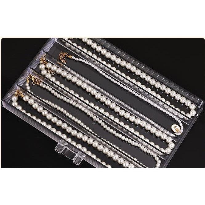 Shopclassyshop Five Drawer ins transparent Necklace Organizer dust-proof earring bracelets necklaces jewelry storage box