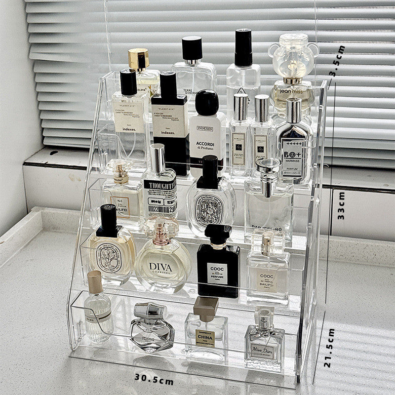 Shopclassyshop Transparent rack acrylic tiered vanity table desktop cosmetics and perfume organizer stand