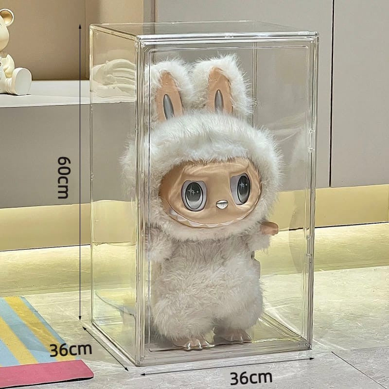 Shopclassyshop Acrylic Labubu Zimomo display storage box angel stackable Magnetic door doll dust-proof