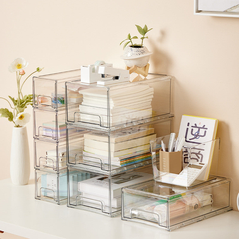 Shopclassyshop large capacity cosmetics organizer Drawer-type mask storage box desktop skincare product organizer