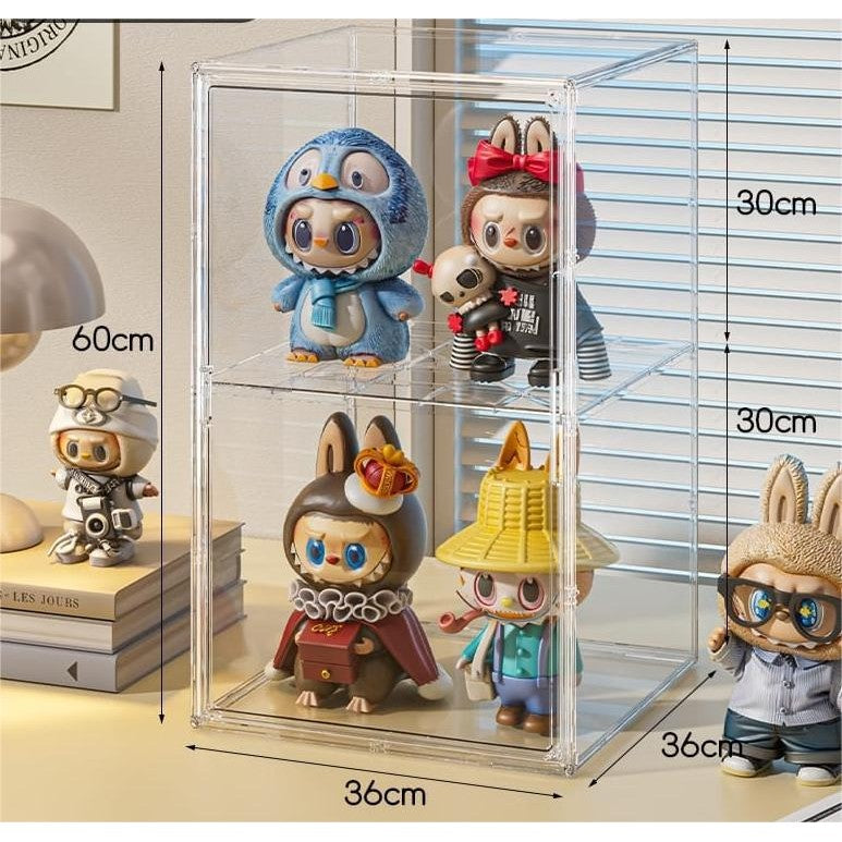 Shopclassyshop Acrylic Labubu Zimomo display storage box angel stackable Magnetic door doll dust-proof