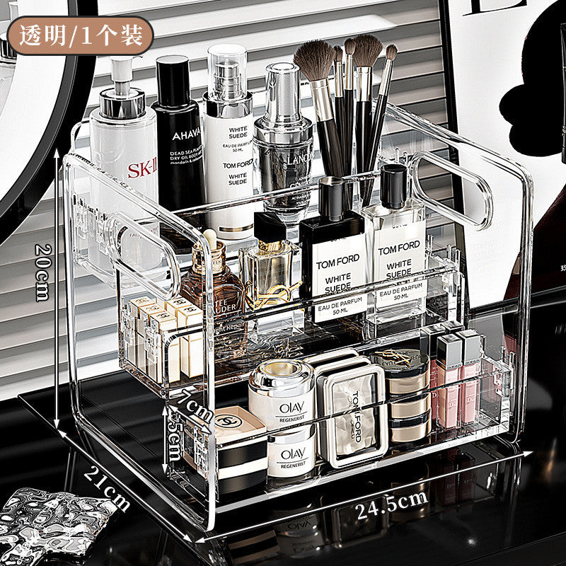 Shopclassyshop Acrylic Desktop cosmetics storage Rack skincare organizer with layered dressing table storage rack