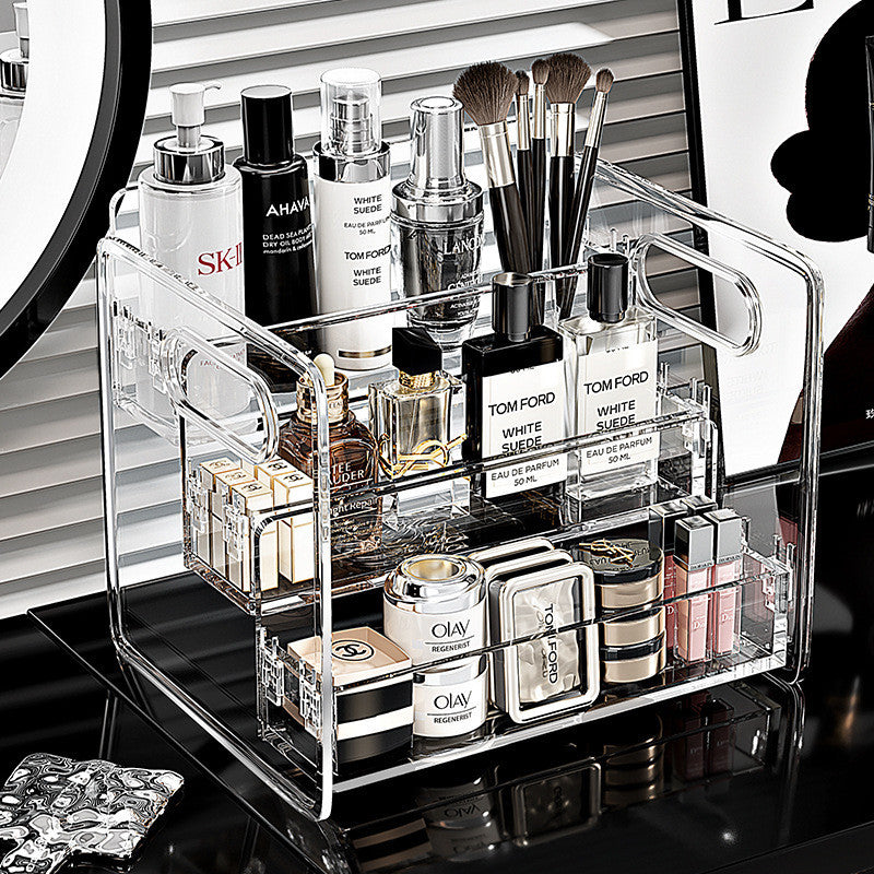 Shopclassyshop Acrylic Desktop cosmetics storage Rack skincare organizer with layered dressing table storage rack
