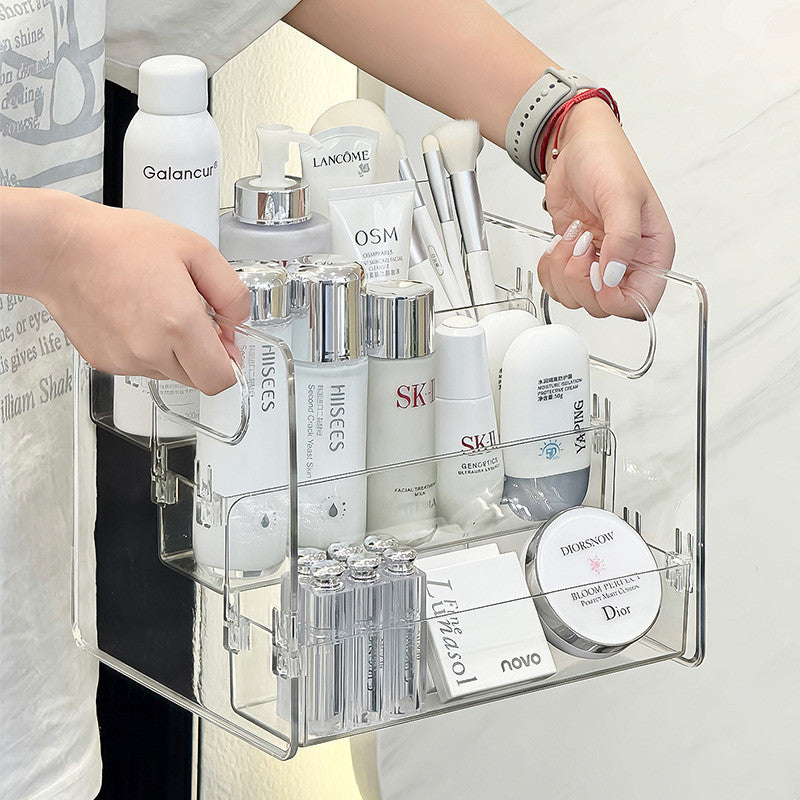 Shopclassyshop Acrylic Desktop cosmetics storage Rack skincare organizer with layered dressing table storage rack