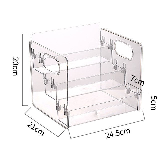 Shopclassyshop Acrylic 3 layer Widen Labubu Step Display Stand Plush Toy Blind Box Storage Doll Pendant Display Rack