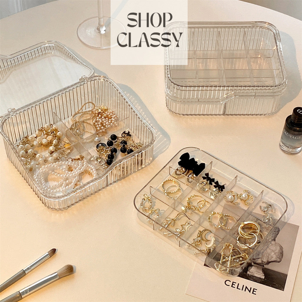 Shopclassyshop PET 2-layer portable Jewelry organizer storage box anti-oxidation for earrings necklaces accessories