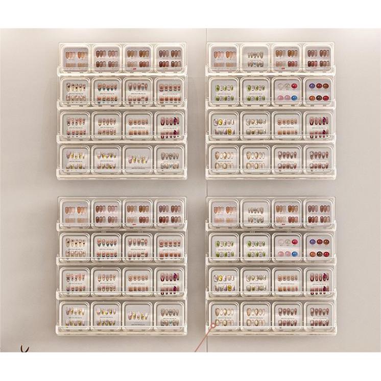 Shopclassyshop Multi-layer wall-mounted display rack for armor nail no-drill display rack, nail salon nail storage rack