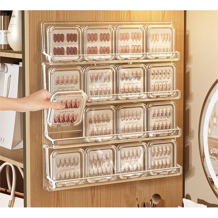Shopclassyshop Multi-layer wall-mounted display rack for armor nail no-drill display rack, nail salon nail storage rack