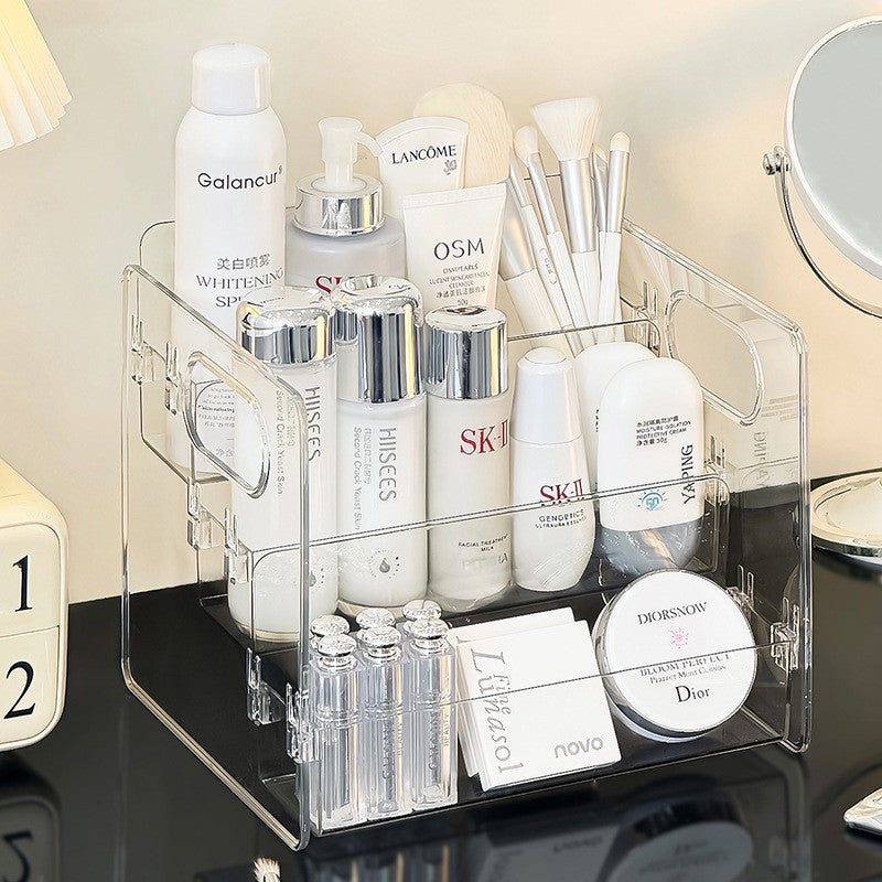 Shopclassyshop Acrylic Desktop cosmetics storage Rack skincare organizer with layered dressing table storage rack