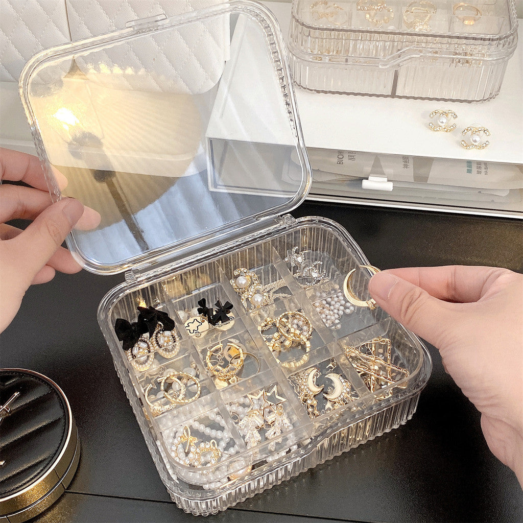 Shopclassyshop PET 2-layer portable Jewelry organizer storage box anti-oxidation for earrings necklaces accessories