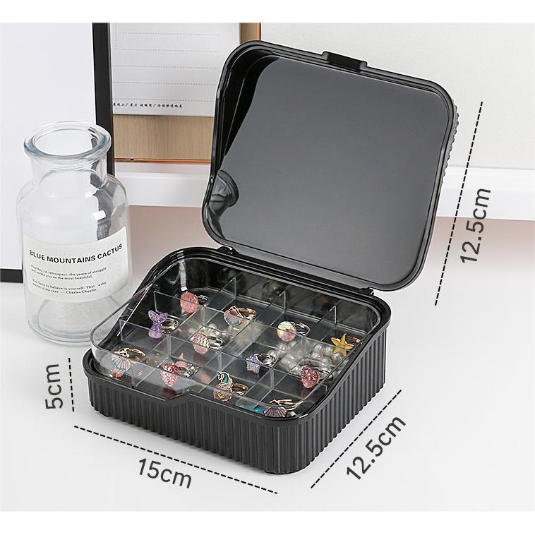 Shopclassyshop PET 2-layer portable Jewelry organizer storage box anti-oxidation for earrings necklaces accessories