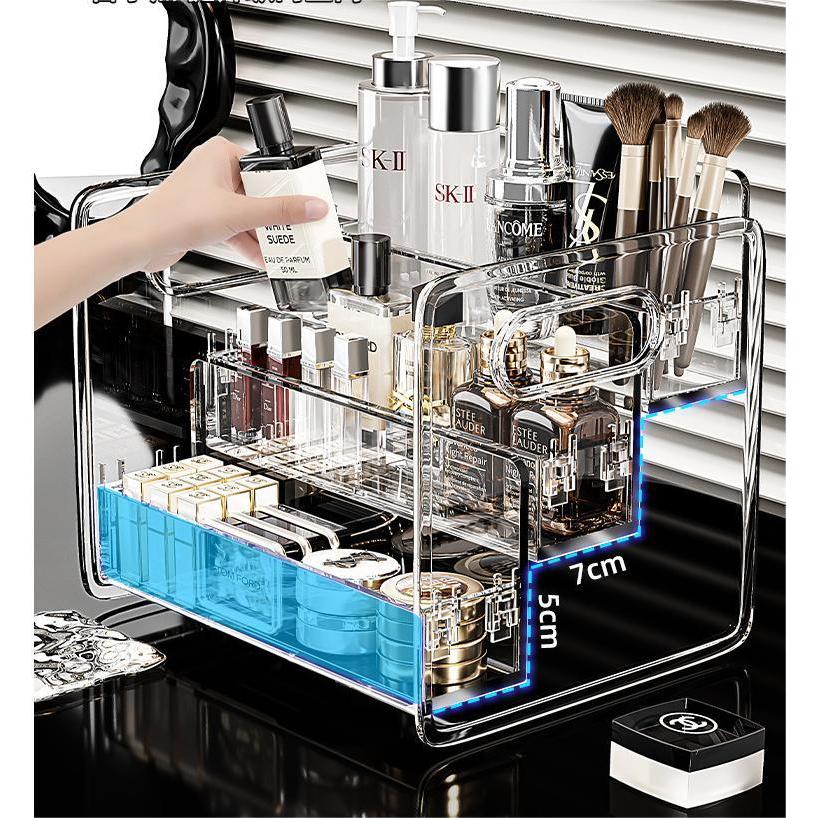 Shopclassyshop Acrylic Desktop cosmetics storage Rack skincare organizer with layered dressing table storage rack
