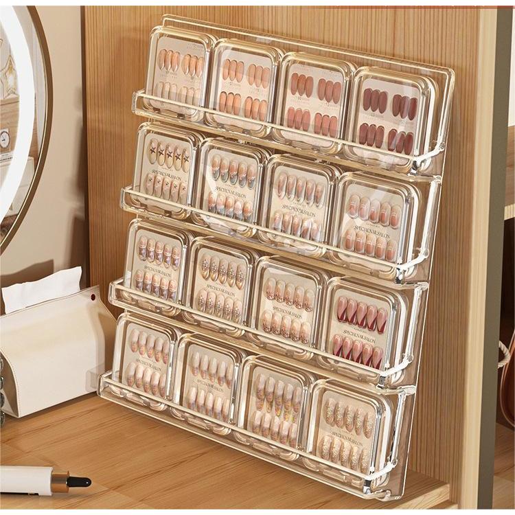 Shopclassyshop Multi-layer wall-mounted display rack for armor nail no-drill display rack, nail salon nail storage rack