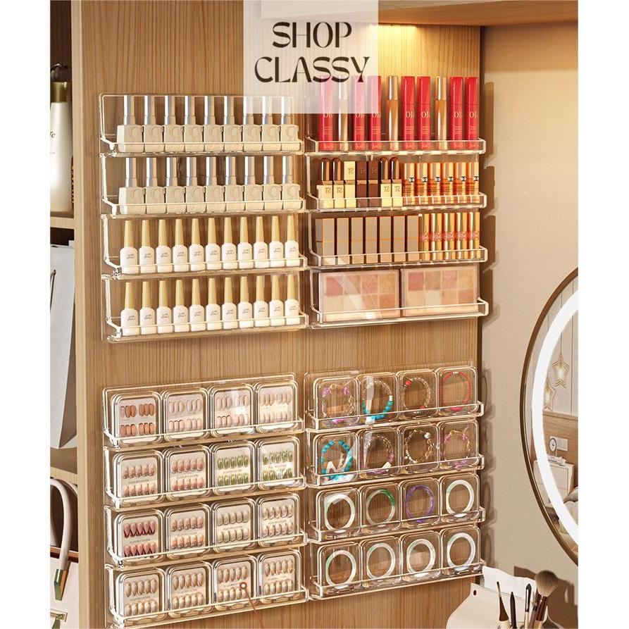 Shopclassyshop Multi-layer wall-mounted display rack for armor nail no-drill display rack, nail salon nail storage rack