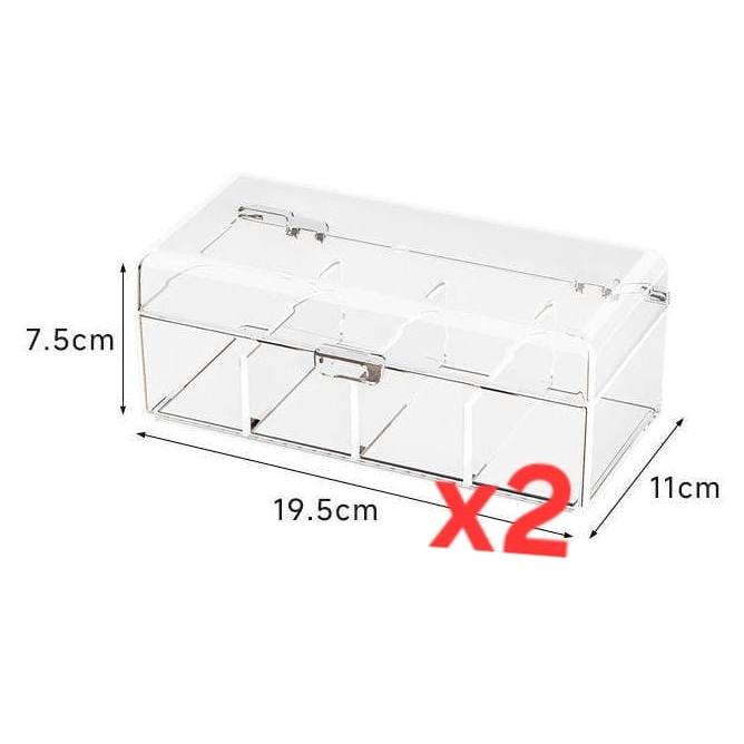 Transparent dust free compartment 4 Slots multifunctional storage box for data cables, power chargers