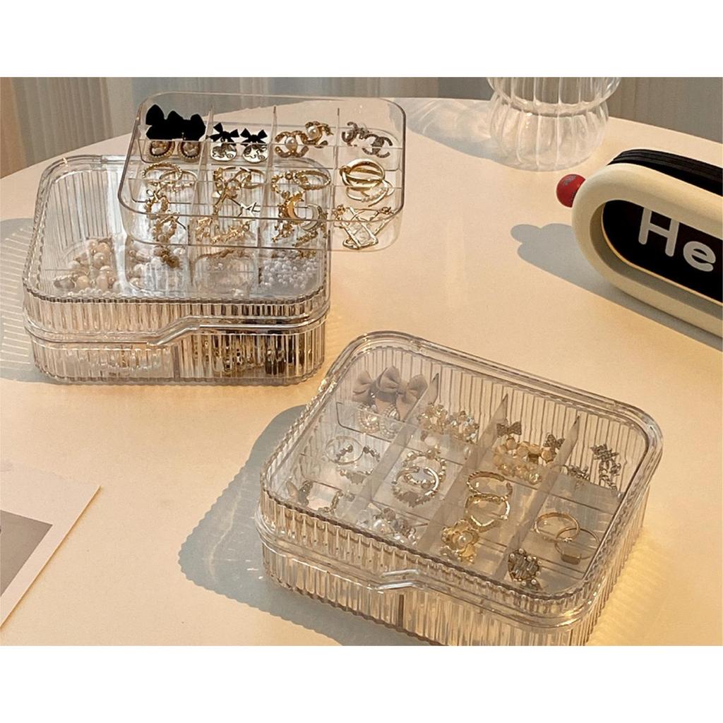Shopclassyshop PET 2-layer portable Jewelry organizer storage box anti-oxidation for earrings necklaces accessories