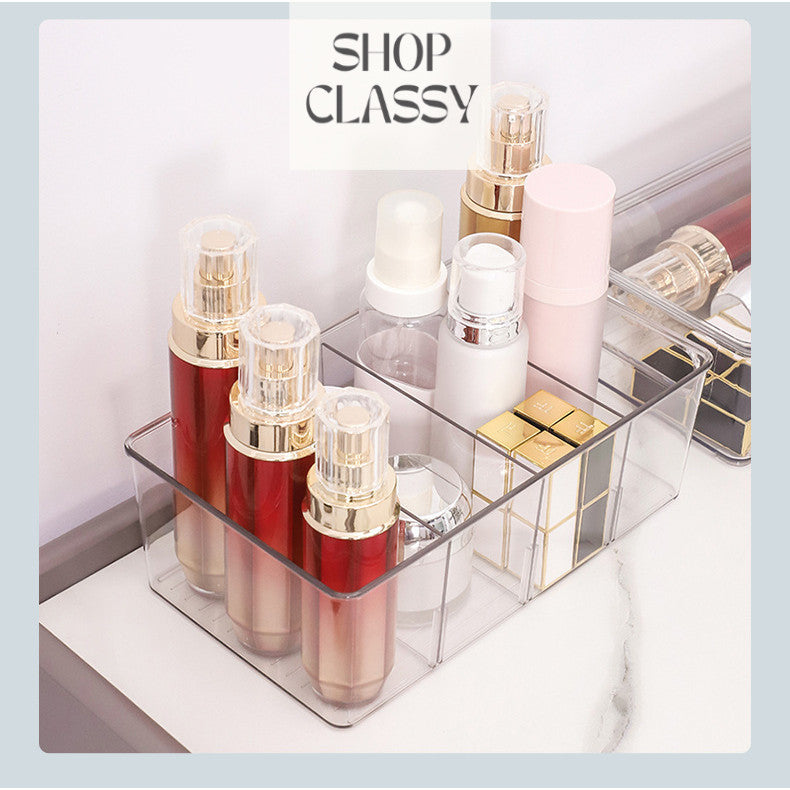 shopclassyshop Coverless with compartment cosmetics and skincare products Storage Box Desktop Organizer