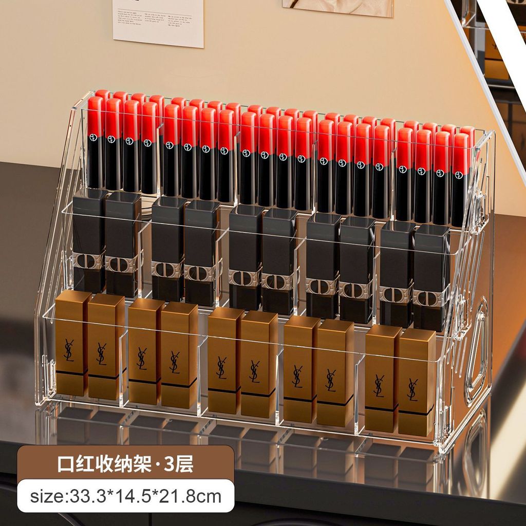 Shopclassyshop Multifunctional Desktop Lipsticks Organizer Storage Rack Holder Step Design with Compartments