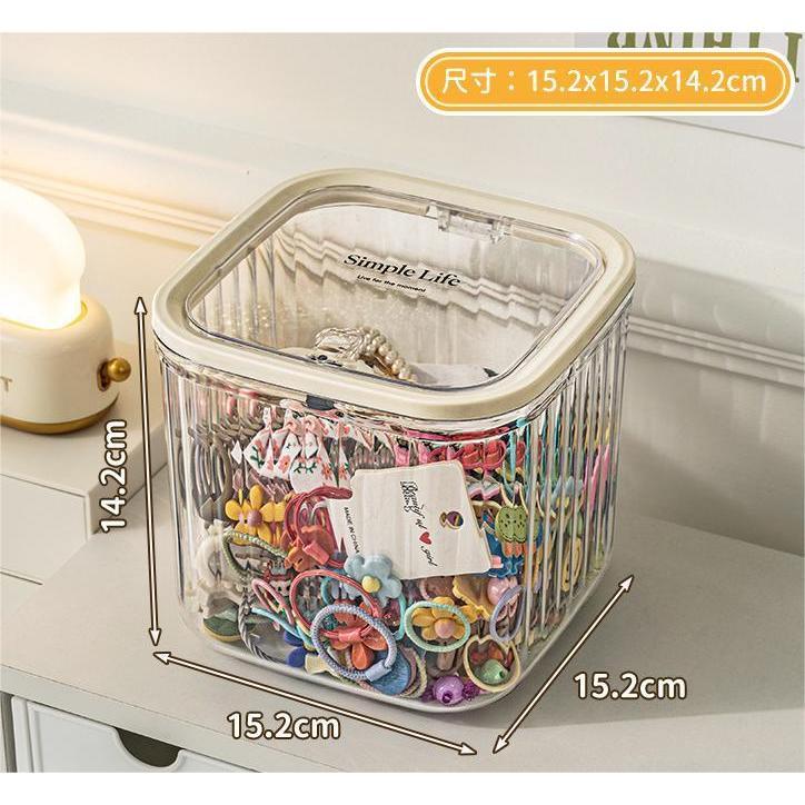 shopclassyshop Acrylic Automatic Lid-opening Hair Clip Organizer Storage Box Hair Rope Hair Ties Children Portable box