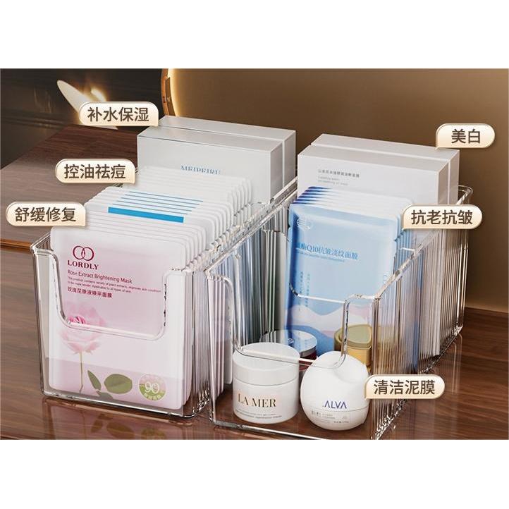 Shopclassyshop Transparent Large-Capacity Face Mask storage rack Cosmetic Organizer Expandable Desktop Skincare Rack