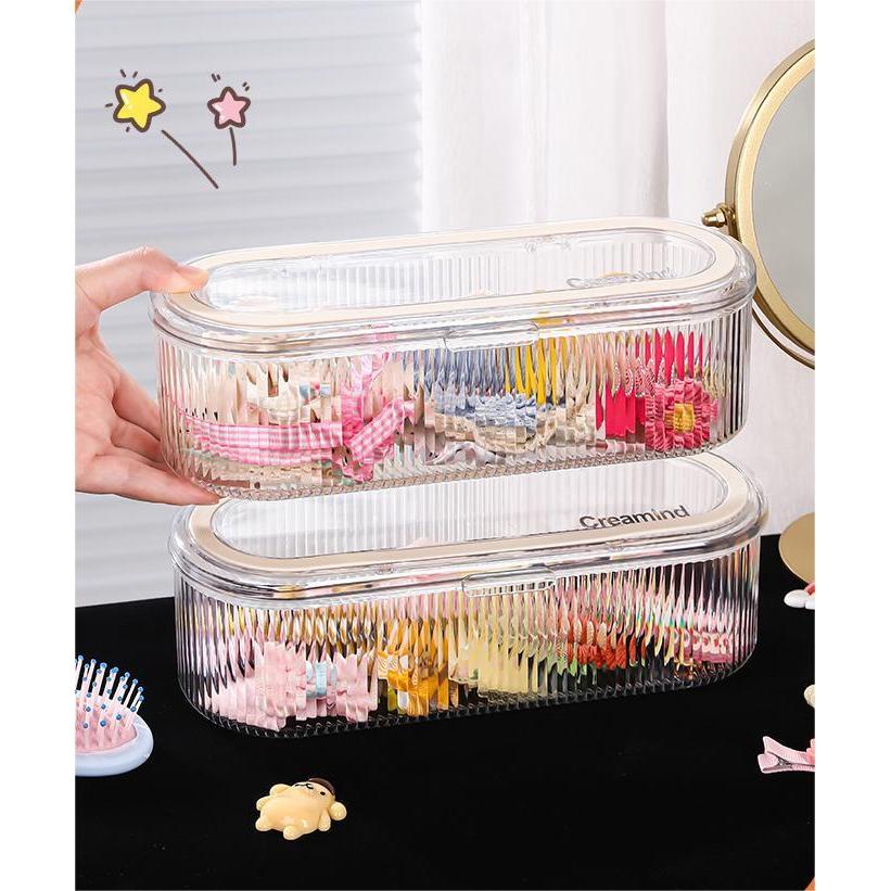 Shopclassyshop Hair Clip Organizer Storage Box Hair Rope Hair Ties Transparent Children Portable Child Women Organiser