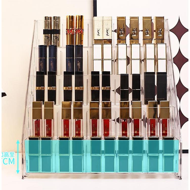 Shopclassyshop Multifunctional Desktop Lipsticks Organizer Storage Rack Holder Step Design with Compartments
