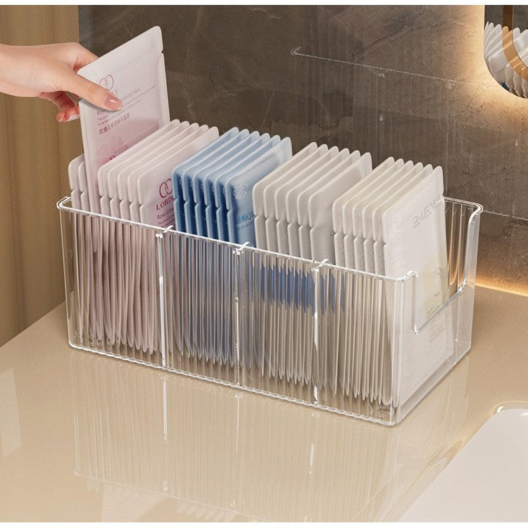 Shopclassyshop Transparent Large-Capacity Face Mask Storage Adjustable partition Cosmetic Organizer Skincare Rack