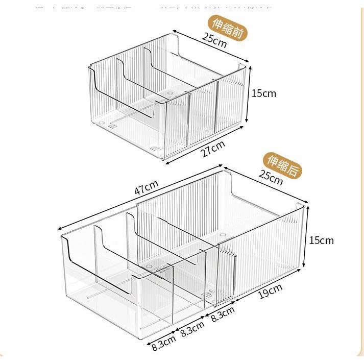 Shopclassyshop Multi Functional Transparent Bag Storage Box-Detachable Grib Divider for Wardroble Organization