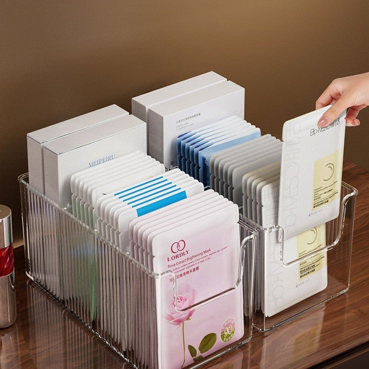 Shopclassyshop Transparent Large-Capacity Face Mask storage rack Cosmetic Organizer Expandable Desktop Skincare Rack